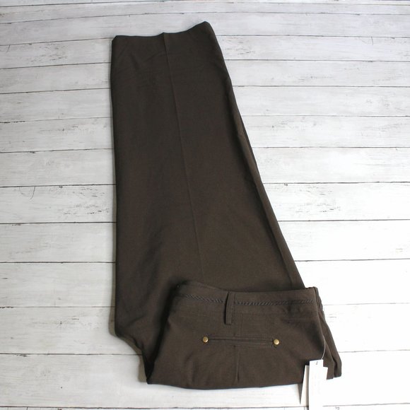 Larry Levine Women's Trouser Suit Dress Pants Plus Size 22W Brown - Picture 1 of 6